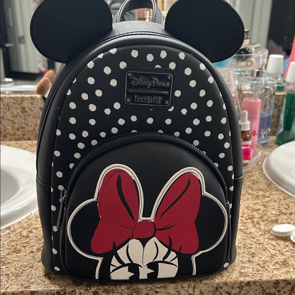 Disney Minnie Mouse Black and Red Backpack